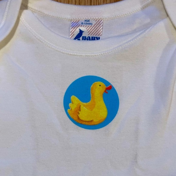 Baby Jay White Tee w/Duckie Screened on Logo - Size 6-12mo - NWOT - Picture 2 of 6